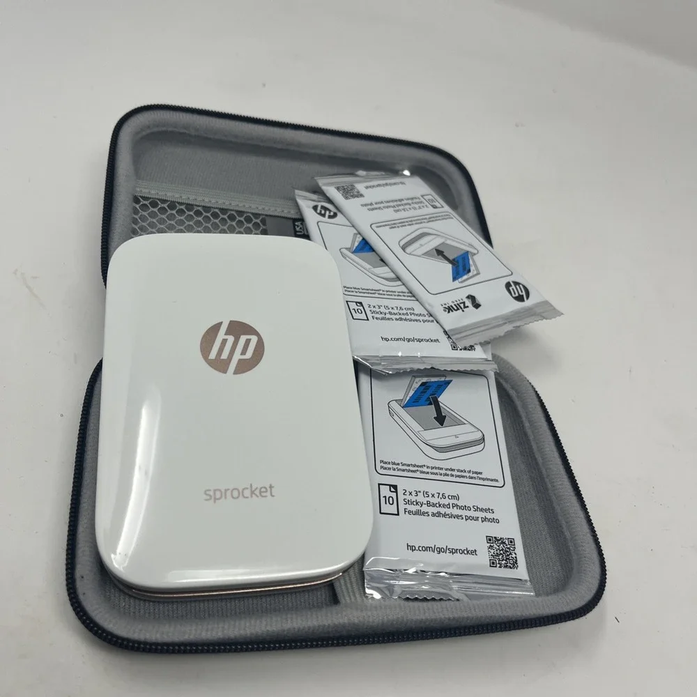 HP Sprocket 100 Portable Wireless Color Photo Printer Zink Bluetooth W/ Sheets